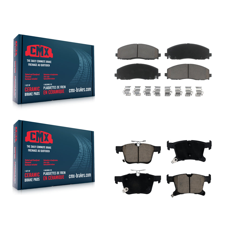 Front Rear Ceramic Brake Pads Kit For Chrysler Pacifica Grand Caravan Voyager KCX-100235