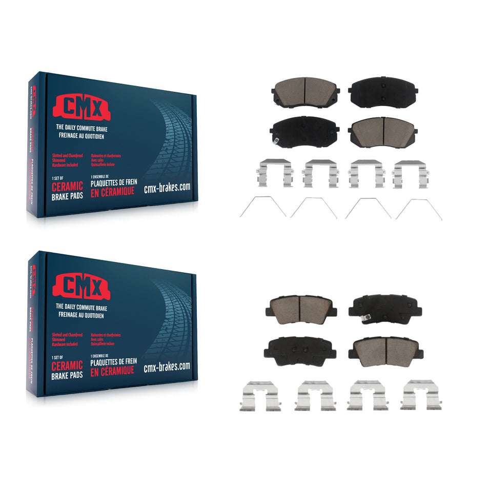 Front Rear Ceramic Brake Pads Kit For 2016 Hyundai Sonata GAS engine With Power Operated Parking KCX-100249