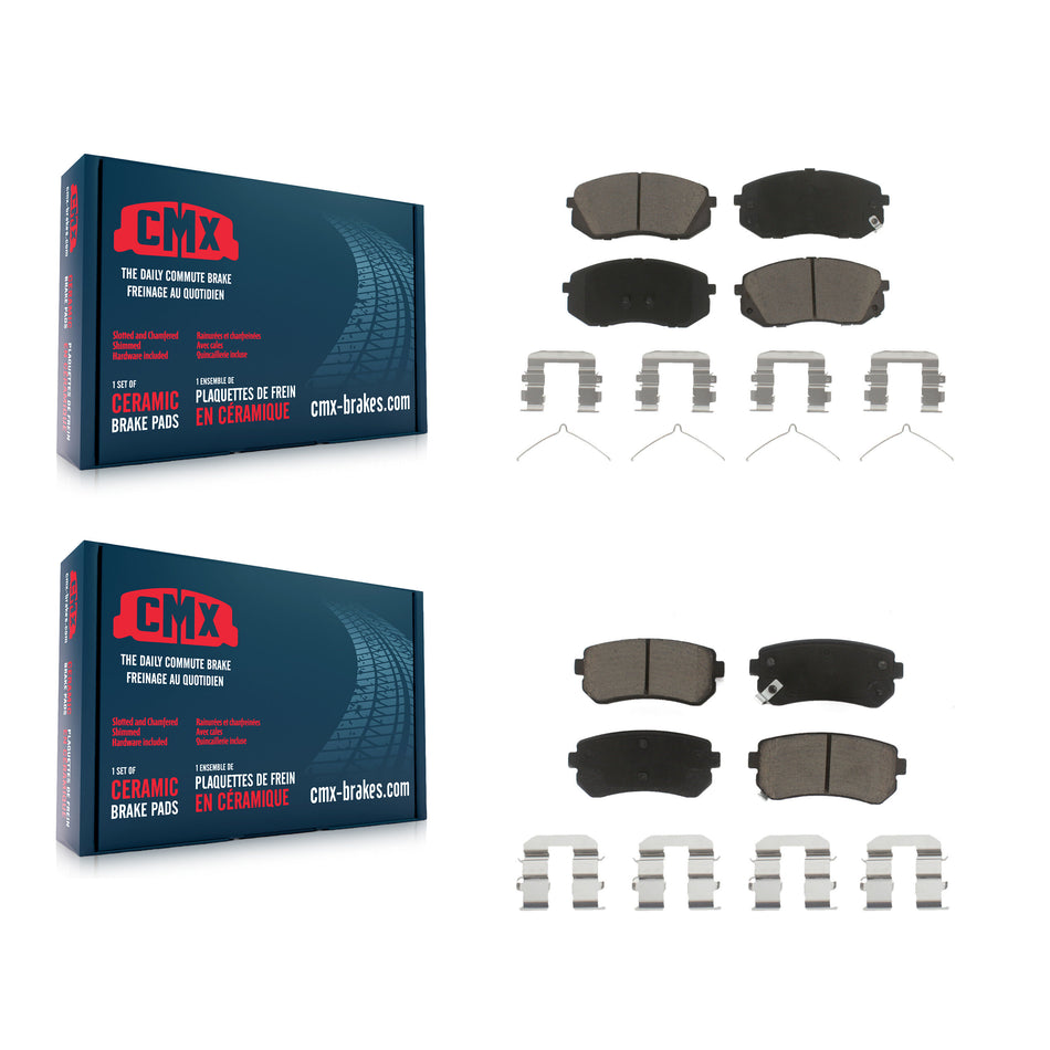 Front Rear Ceramic Brake Pads Kit For 2015-2016 Hyundai Sonata GAS engine With Manual Parking KCX-100250