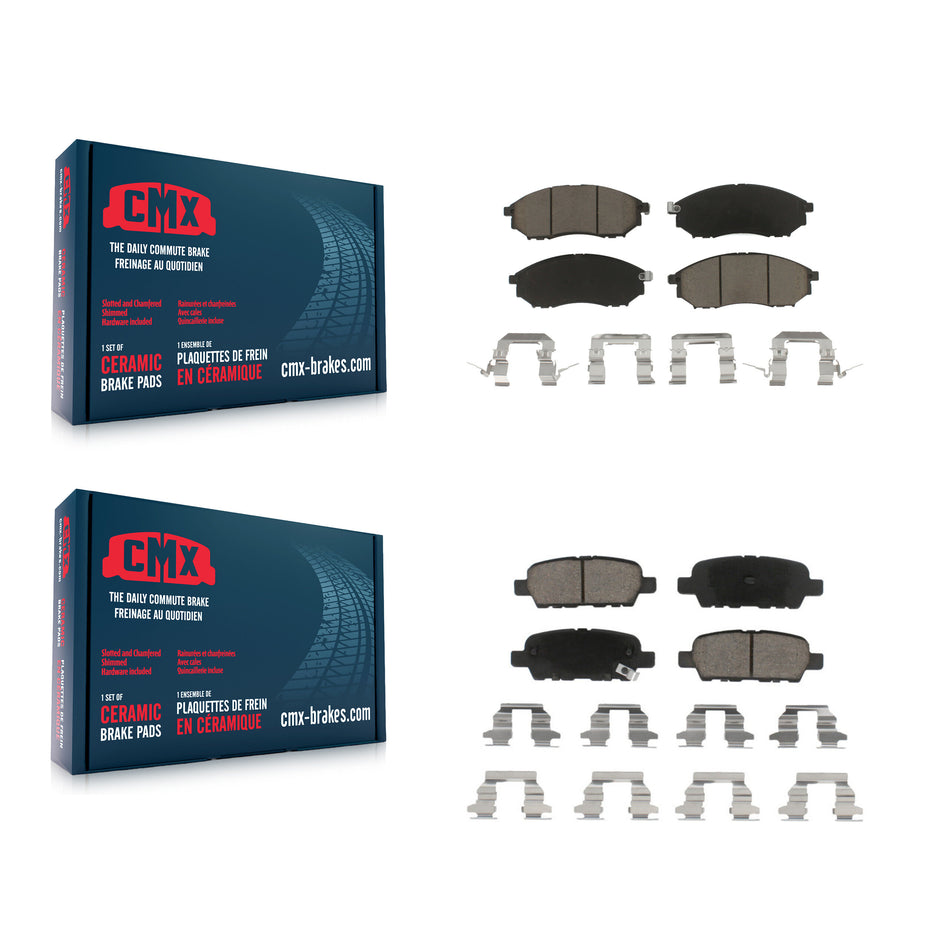 Front Rear Ceramic Brake Pads Kit For INFINITI Nissan G37 Murano G35 FX35 M35 350Z EX35 M37 QX70 370Z G25 Q70 Q70L M45 Q40 FX37 QX50 FX45 M56 EX37 M35h Renault Koleos KCX-100255