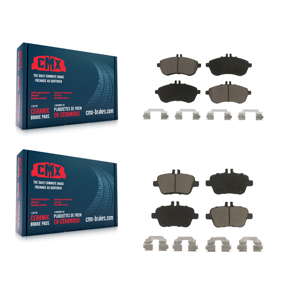 Front Rear Ceramic Brake Pads Kit For 2012-2015 Mercedes-Benz SLK250 Without Sport Package KCX-100263