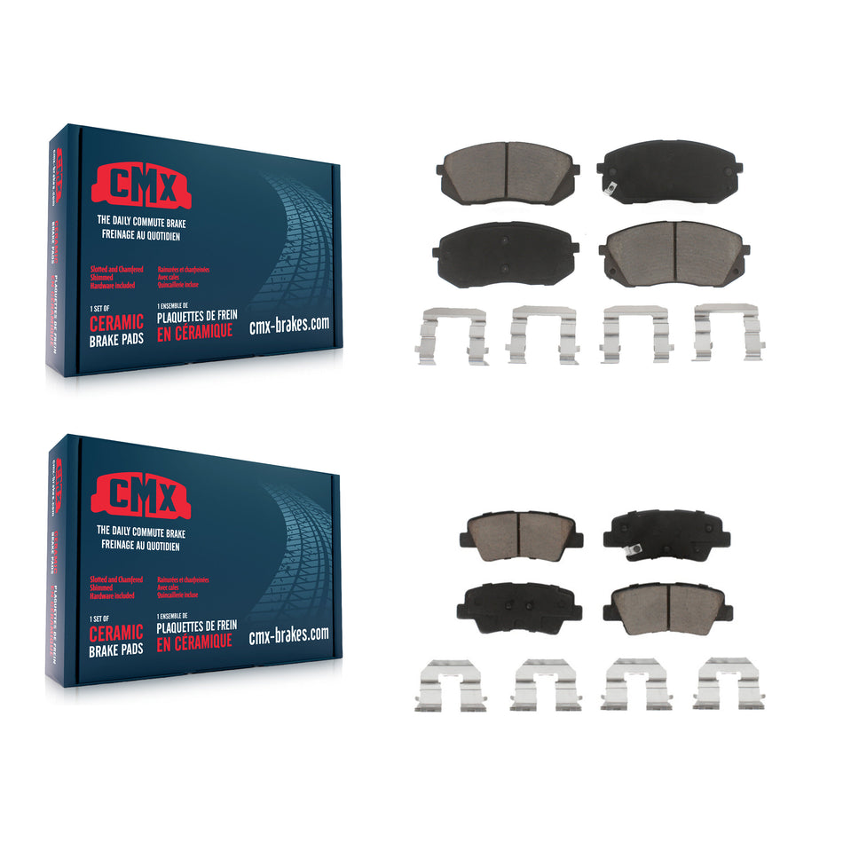 Front Rear Ceramic Brake Pads Kit For Hyundai Sonata Kia Cadenza Soul EV KCX-100266
