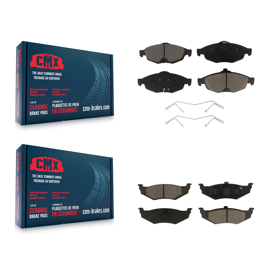 Front Rear Ceramic Brake Pads Kit For Chrysler Sebring Dodge Stratus KCX-100274