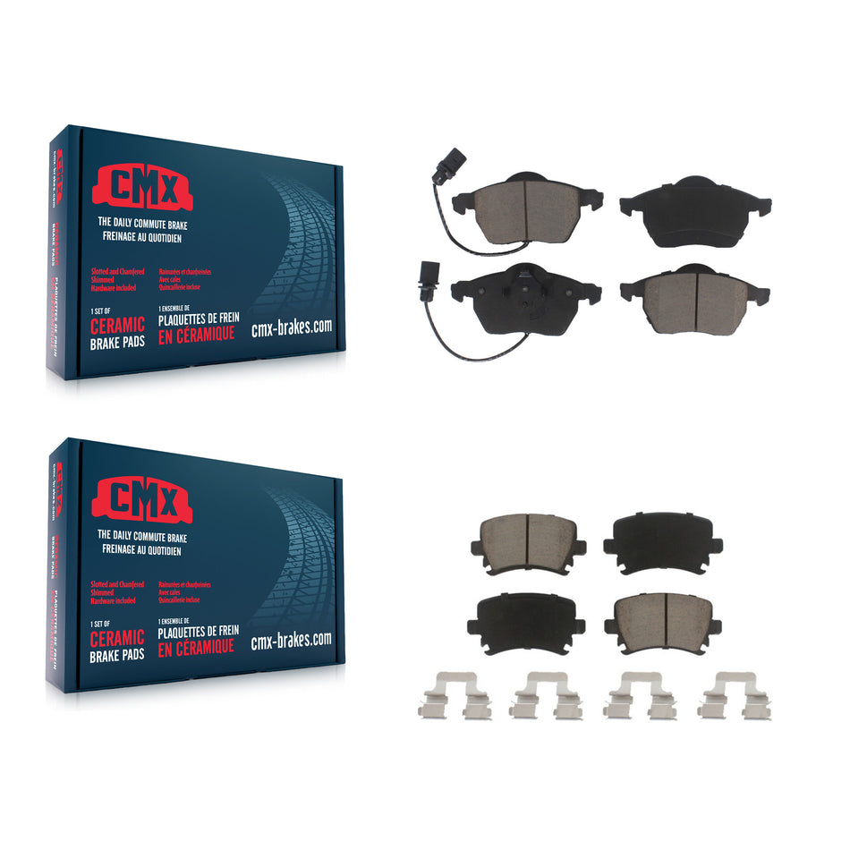 Front Rear Ceramic Brake Pads Kit For 2005-2006 Audi A4 Quattro With 288mm Diameter Rotor KCX-100279