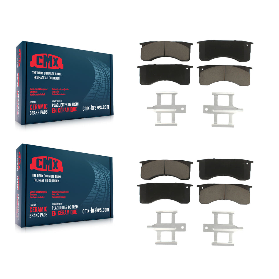 Front Rear Ceramic Brake Pad Kit For International 4400 4300LP Blue Bird Vision School Bus IC Corporation 4300 Hino CE 258 4400LP 268 Commercial All American FE HC Integrated GMC Ford Isuzu KCX-100281