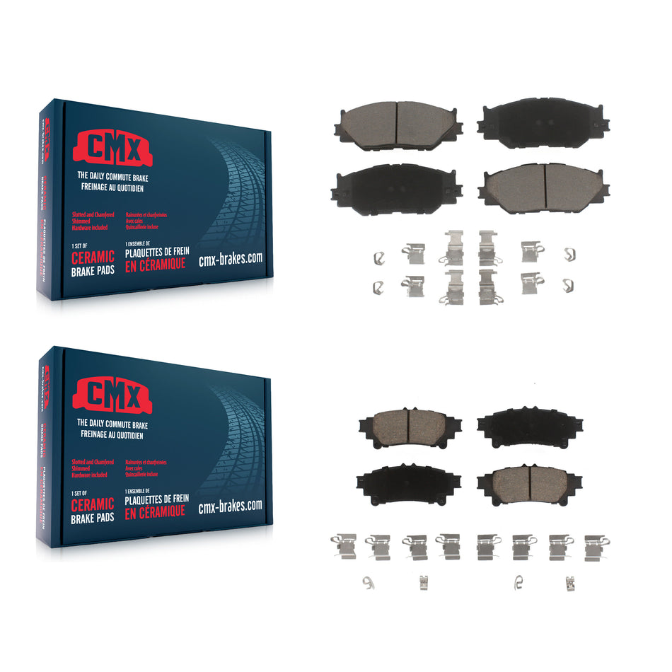 Front Rear Ceramic Brake Pads Kit For 2014-2015 Lexus IS250 Base with RWD With F Sport Package KCX-100288