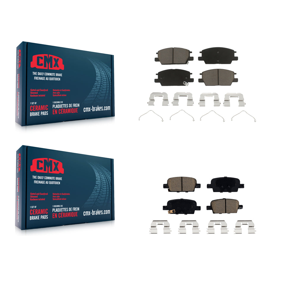 Front Rear Ceramic Brake Pad Kit For 2016-2019 Chevrolet Malibu With Manual Parking KCX-100306