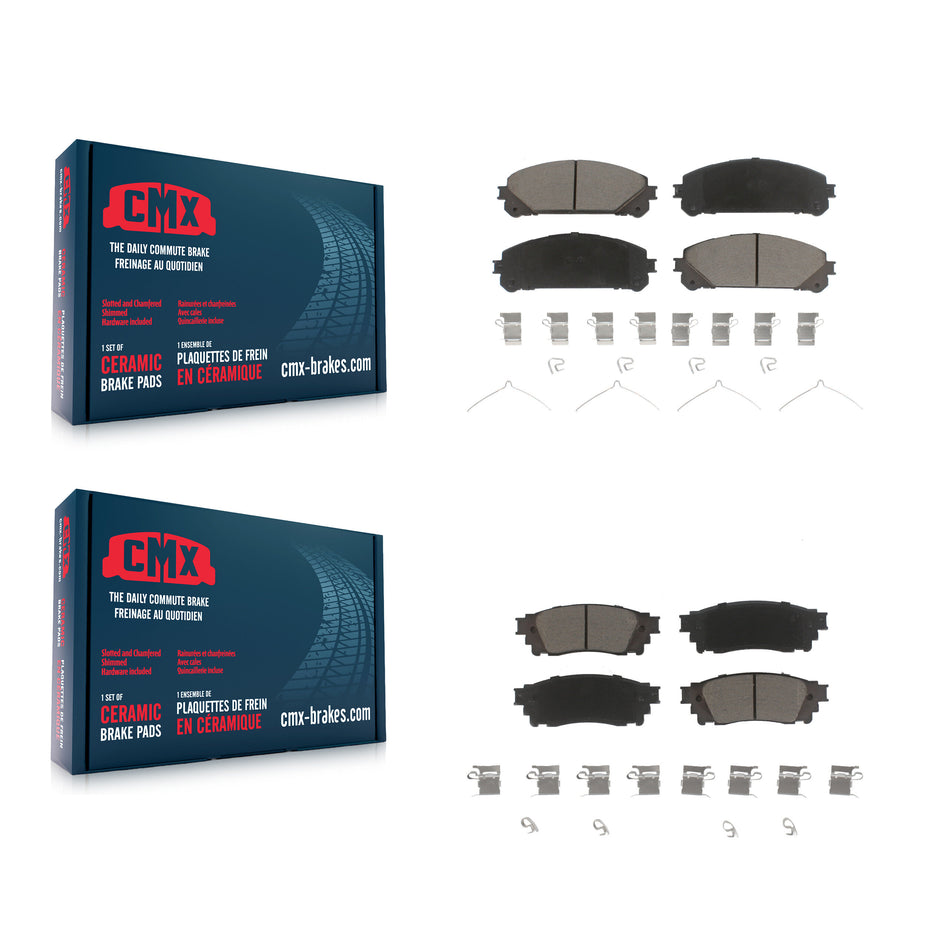 Front Rear Ceramic Brake Pads Kit For Lexus NX200t NX300 Toyota Camry NX300h Avalon KCX-100329