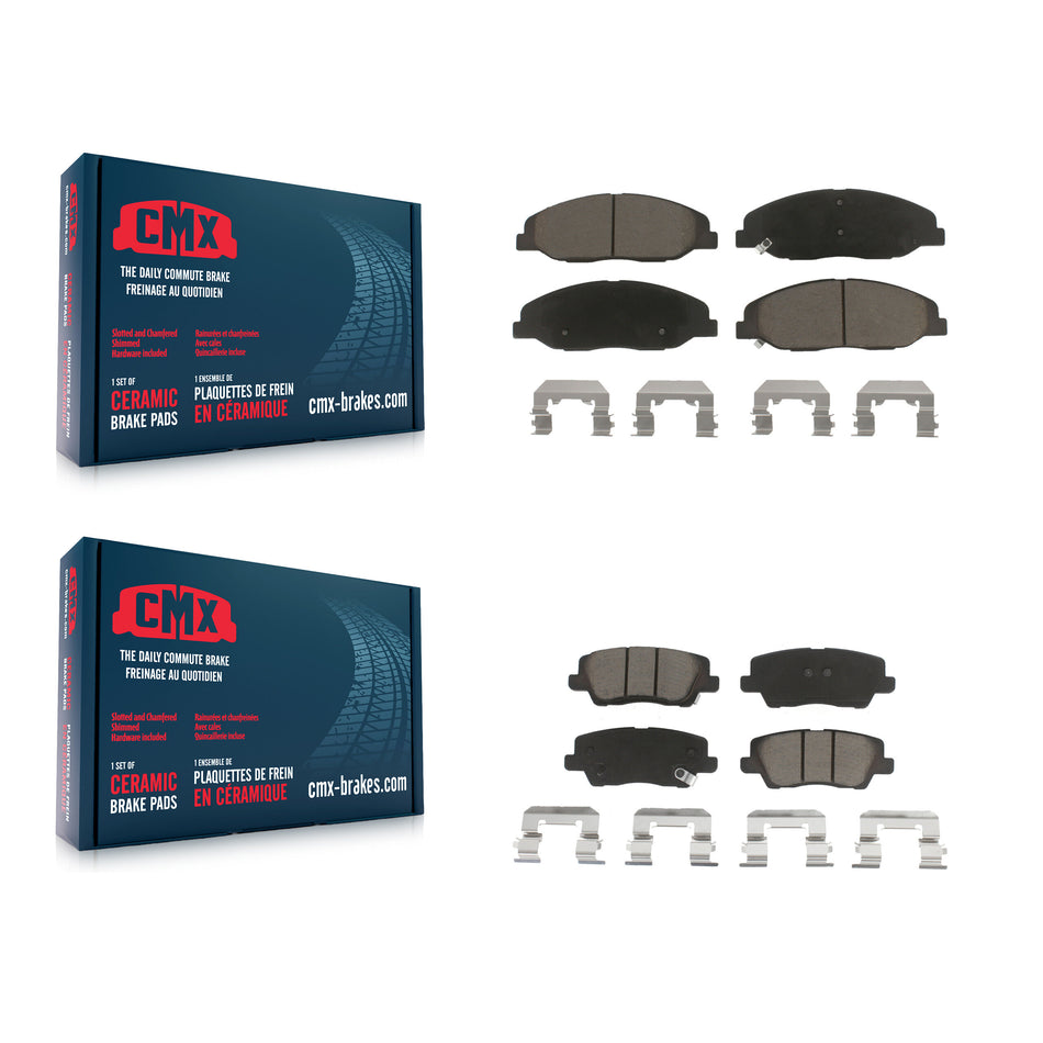 Front Rear Ceramic Brake Pads Kit For 2014 Cadillac CTS Luxury with Sedan 3.6L Without Heavy Duty Brakes KCX-100340