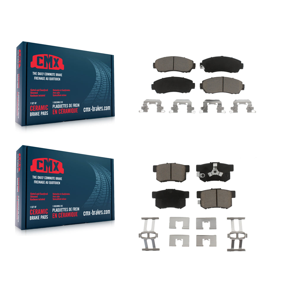 Front Rear Ceramic Brake Pads Kit For Honda CR-V Accord Crosstour Acura RDX KCX-100344