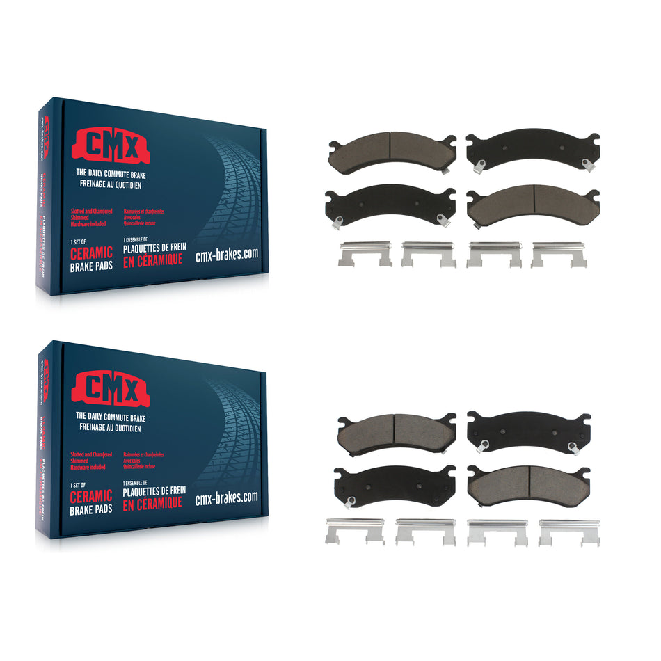 Front Rear Ceramic Brake Pads Kit For Chevrolet Silverado 2500 HD GMC Sierra 3500 Hummer H2 Classic 1500 Suburban Yukon XL Avalanche KCX-100353