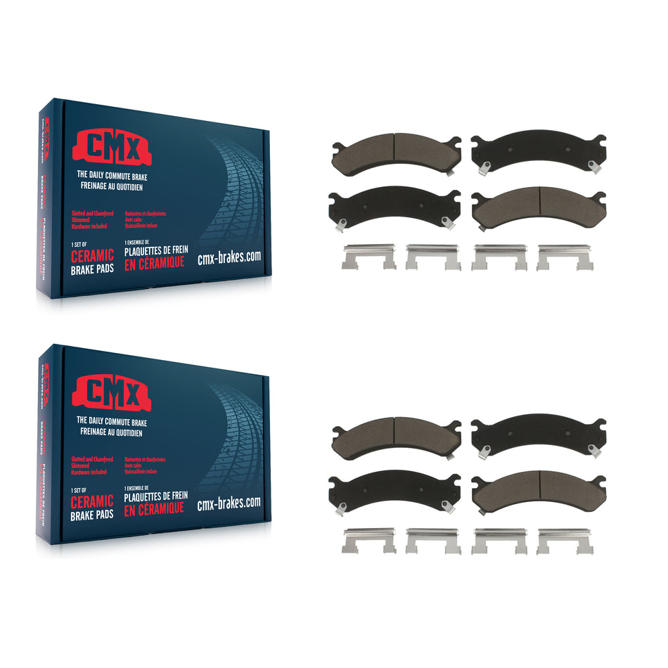 Front Rear Ceramic Brake Pads Kit For Chevrolet Silverado 3500 HD GMC Sierra Classic KCX-100354