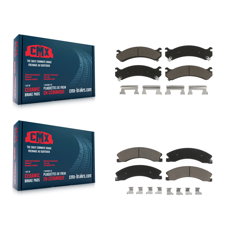 Front Rear Ceramic Brake Pads Kit For Chevrolet Express 3500 GMC Savana 4500 KCX-100355