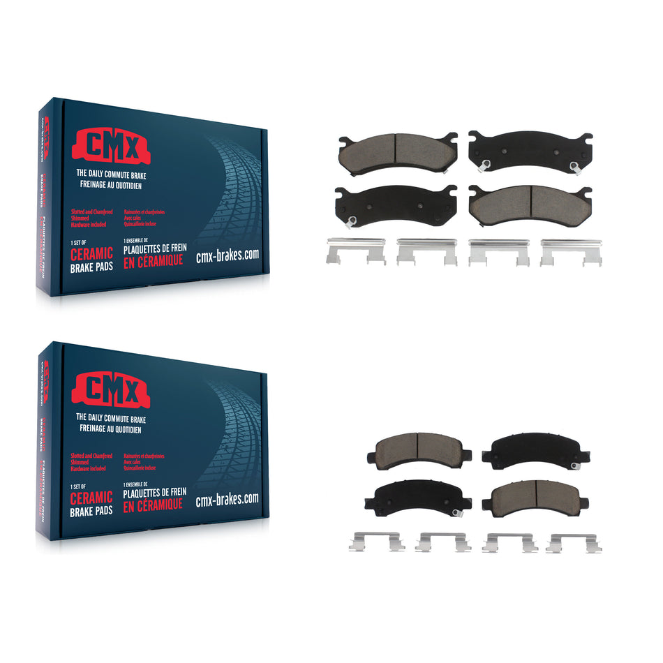 Front Rear Ceramic Brake Pads Kit For 2003-2005 Chevrolet Express 2500 GMC Savana KCX-100357