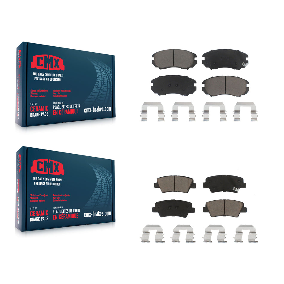 Front Rear Ceramic Brake Pads Kit For Kia Hyundai Soul Sonata Elantra Amanti Azera KCX-100364