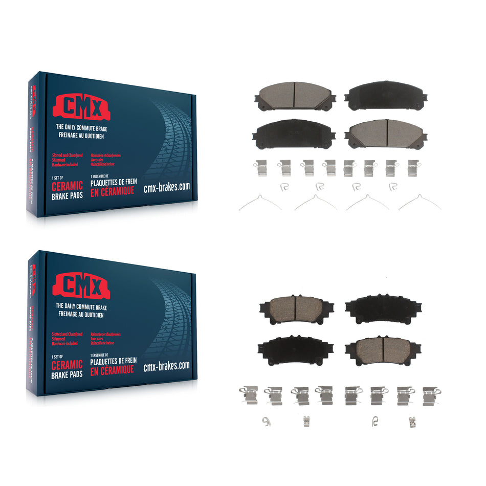 Front Rear Ceramic Brake Pads Kit For Toyota Highlander Sienna Lexus RX350 RX450h KCX-100385