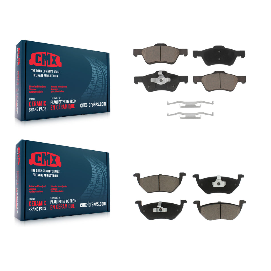 Front Rear Ceramic Brake Pads Kit For Ford Escape Mercury Mariner Mazda Tribute KCX-100406