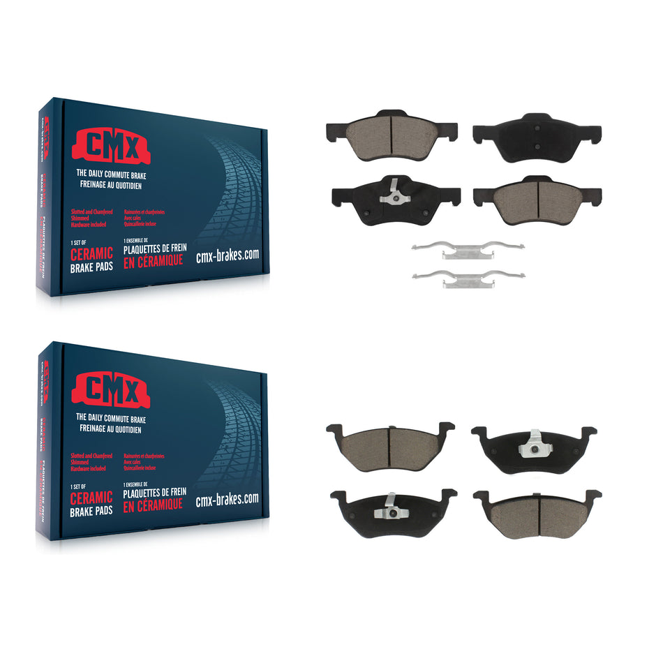 Front Rear Ceramic Brake Pads Kit For Ford Escape Mercury Mariner KCX-100408