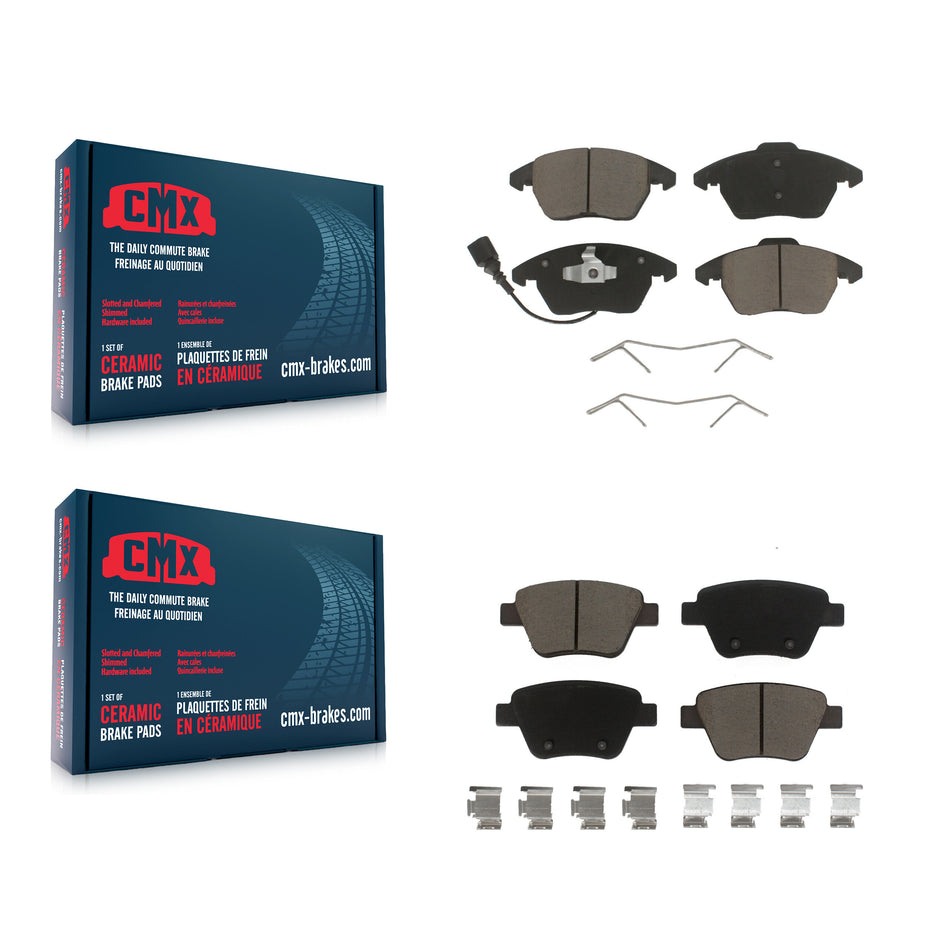 Front Rear Ceramic Brake Pads Kit For Volkswagen Jetta Beetle GTI Eos Golf Audi A3 Quattro KCX-100412