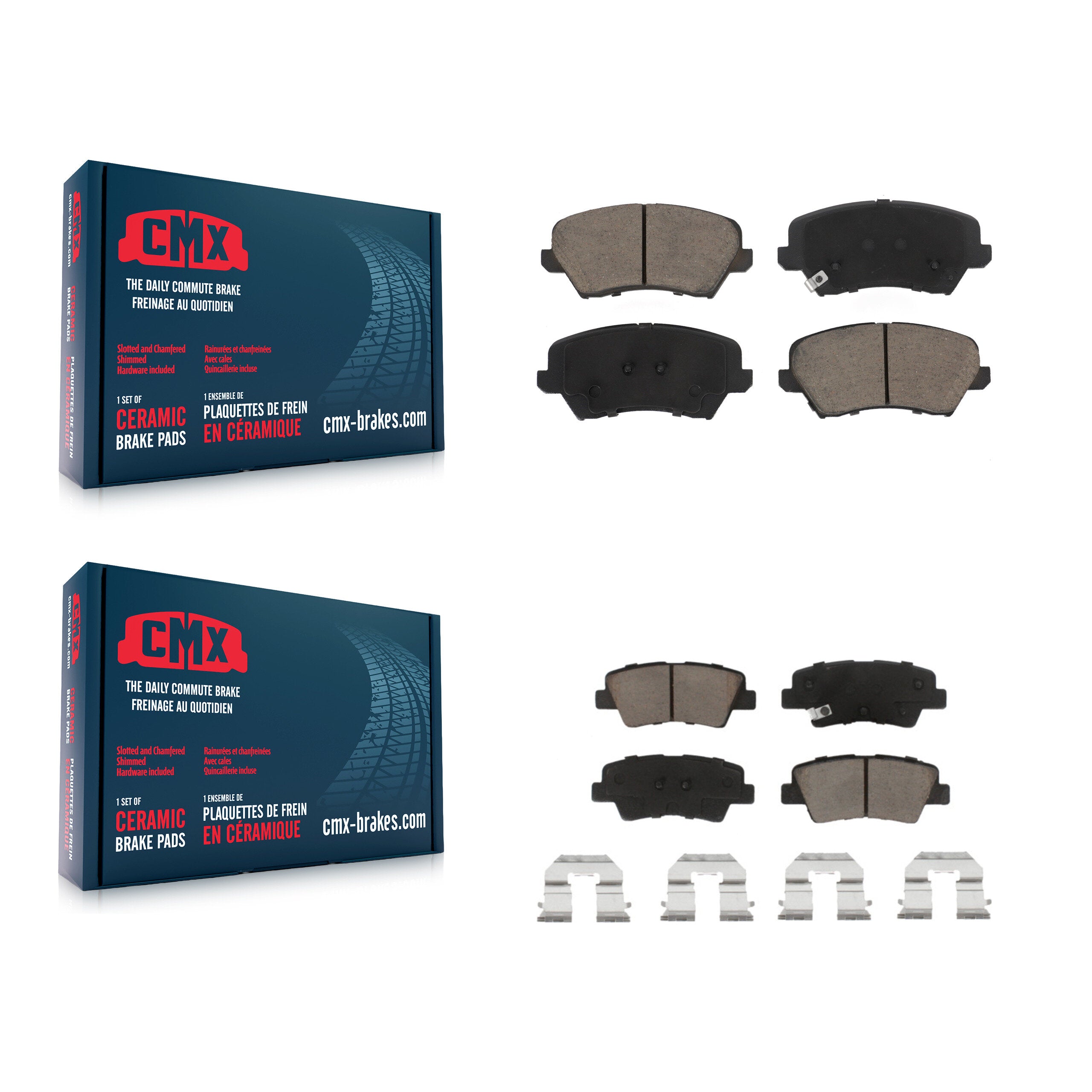 Front Rear Ceramic Brake Pads Kit For Hyundai Elantra GT Kia Forte Koup KCX-100441