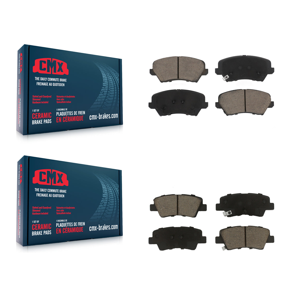 Front Rear Ceramic Brake Pads Kit For Kia Forte Hyundai Veloster Forte5 Elantra GT KCX-100443