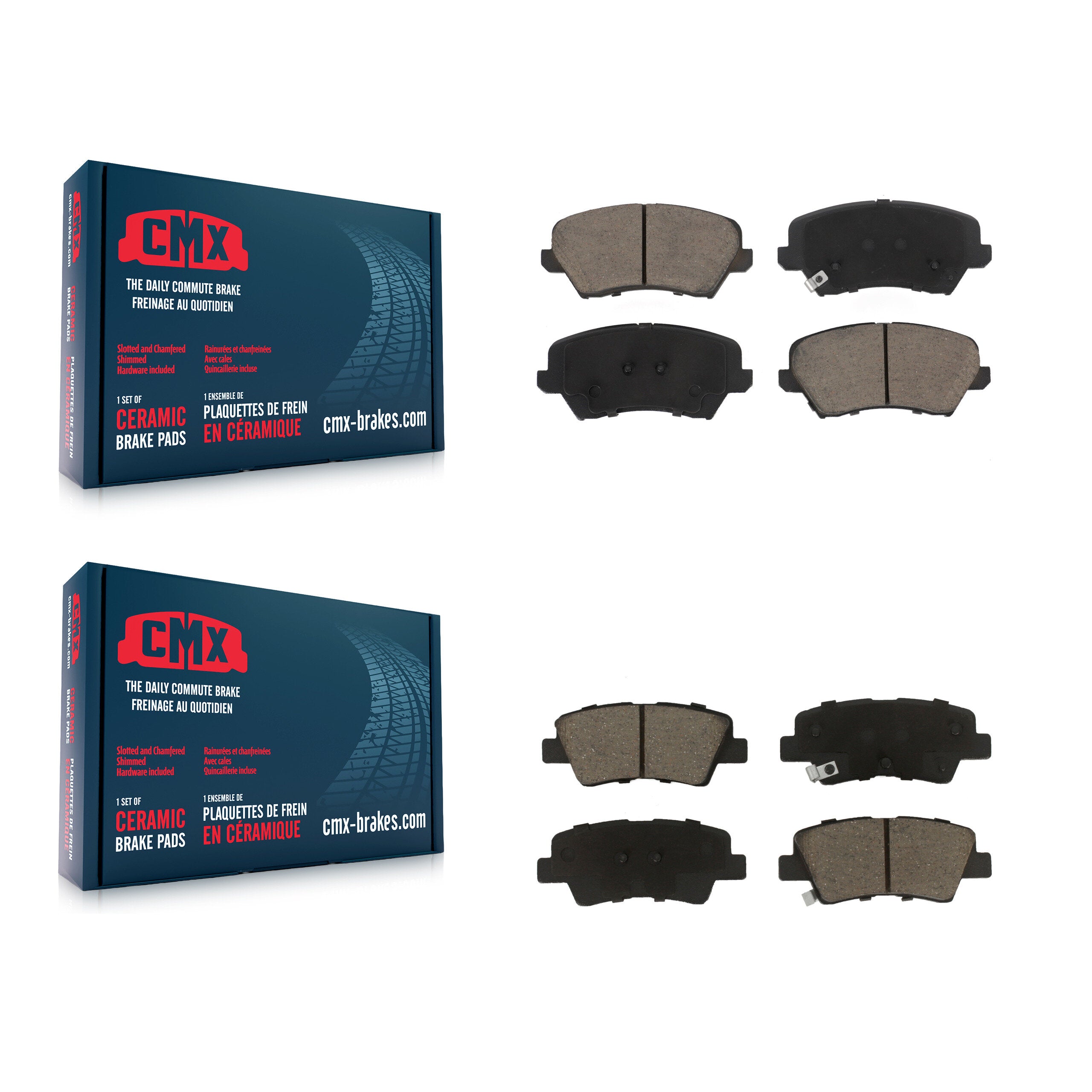 Front Rear Ceramic Brake Pads Kit For Kia Forte Hyundai Veloster Forte5 Elantra GT KCX-100443