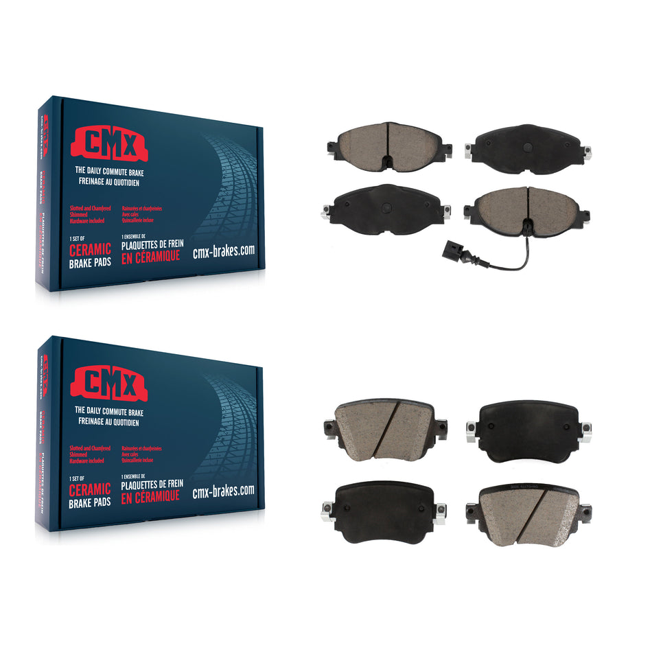 Front Rear Ceramic Brake Pads Kit For Volkswagen Golf SportWagen GTI Alltrack Passat KCX-100450
