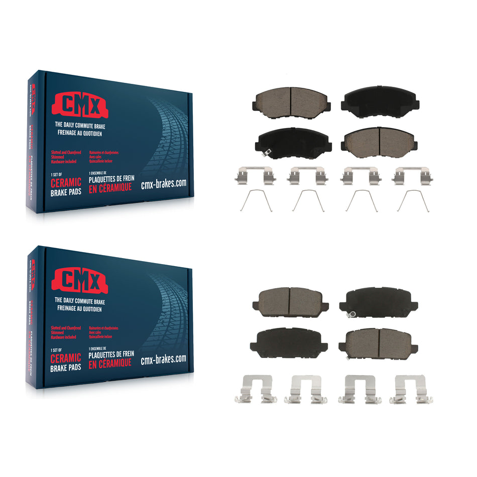 Front Rear Ceramic Brake Pads Kit For 2016 Honda CR-Z KCX-100476
