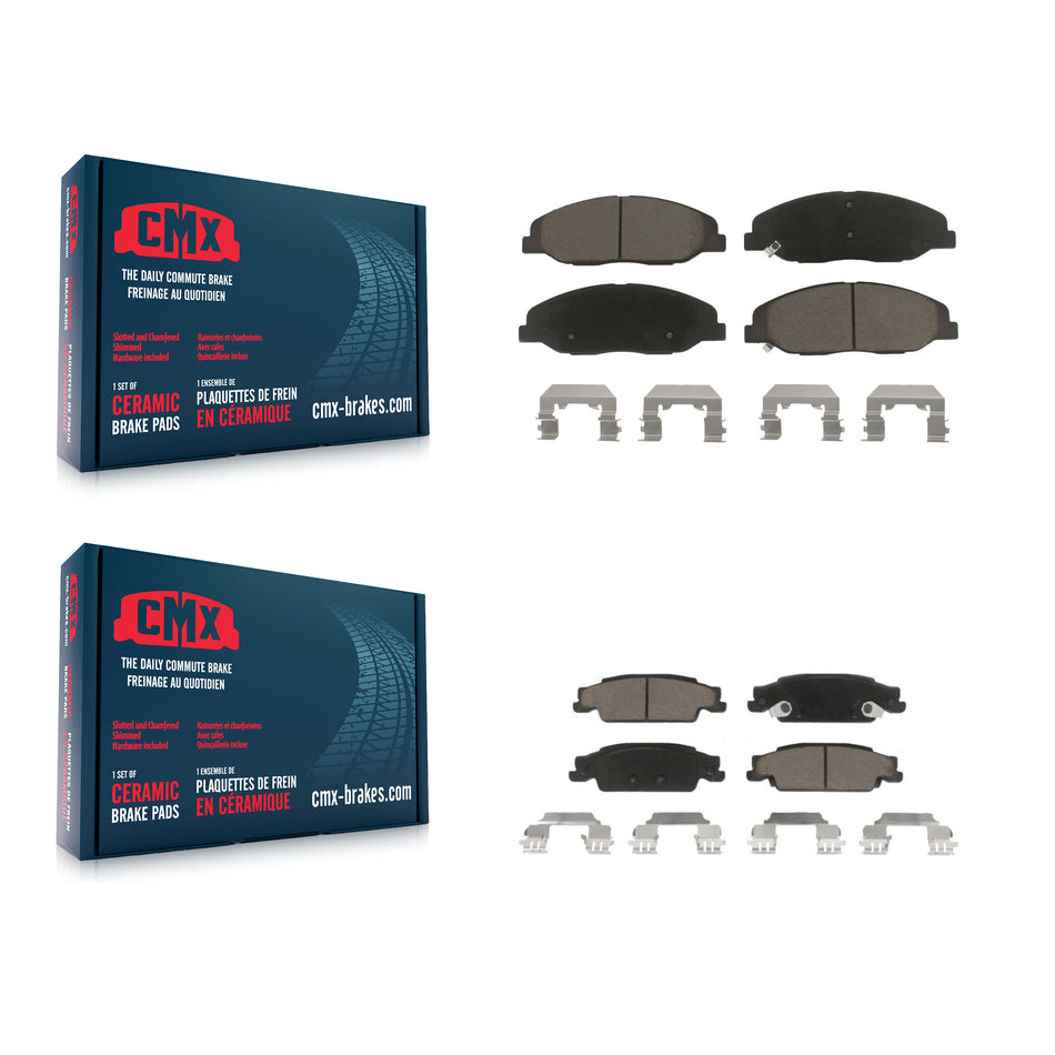 Front Rear Ceramic Brake Pads Kit For 2009-2011 Cadillac STS With Base Brakes KCX-100489