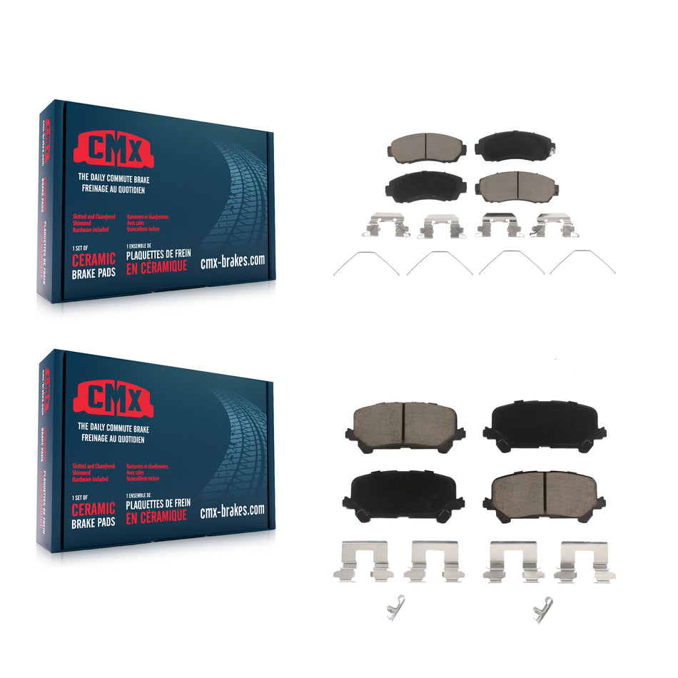 Front Rear Ceramic Brake Pads Kit For 2019-2022 Honda Passport KCX-100492
