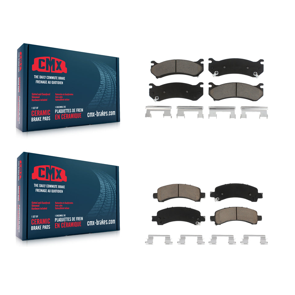 Front Rear Ceramic Brake Pads Kit For Chevrolet Tahoe GMC Suburban 1500 Avalanche Yukon XL Cadillac Escalade Express Savana KCX-100513