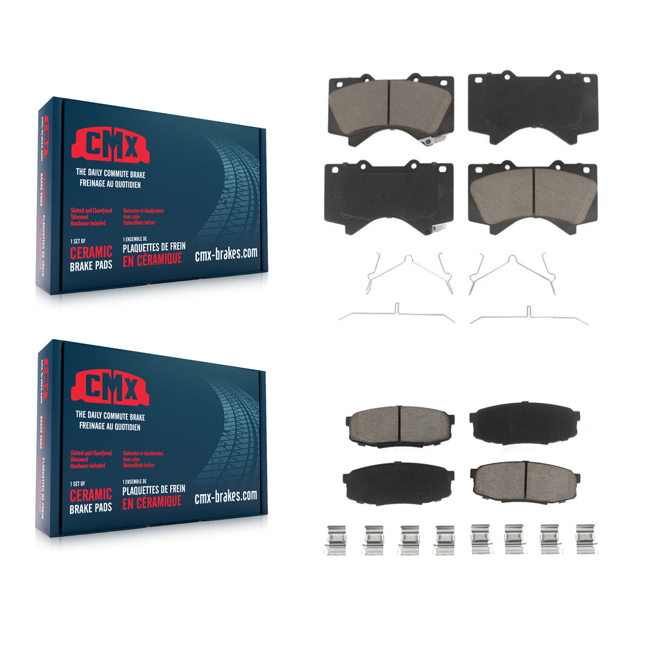 Front Rear Ceramic Brake Pads Kit For Toyota Tundra Sequoia Lexus LX570 Land Cruiser KCX-100526