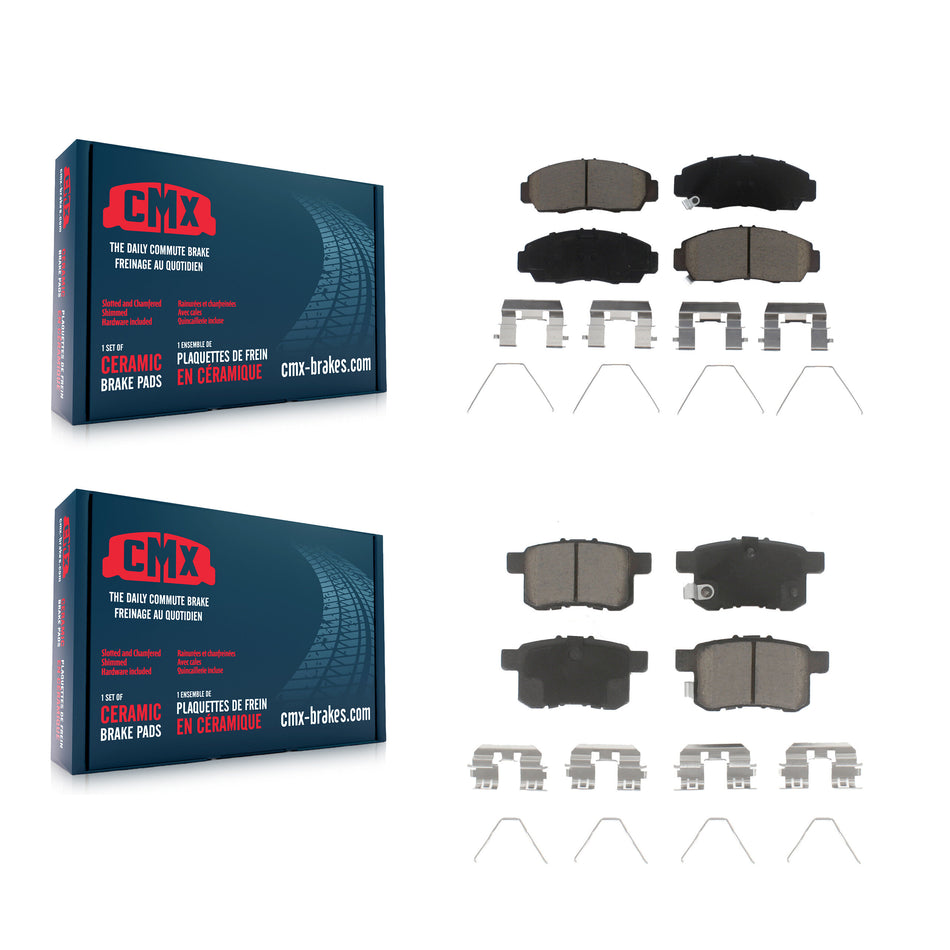 Front Rear Ceramic Brake Pads Kit For Honda Accord Acura TSX KCX-100527
