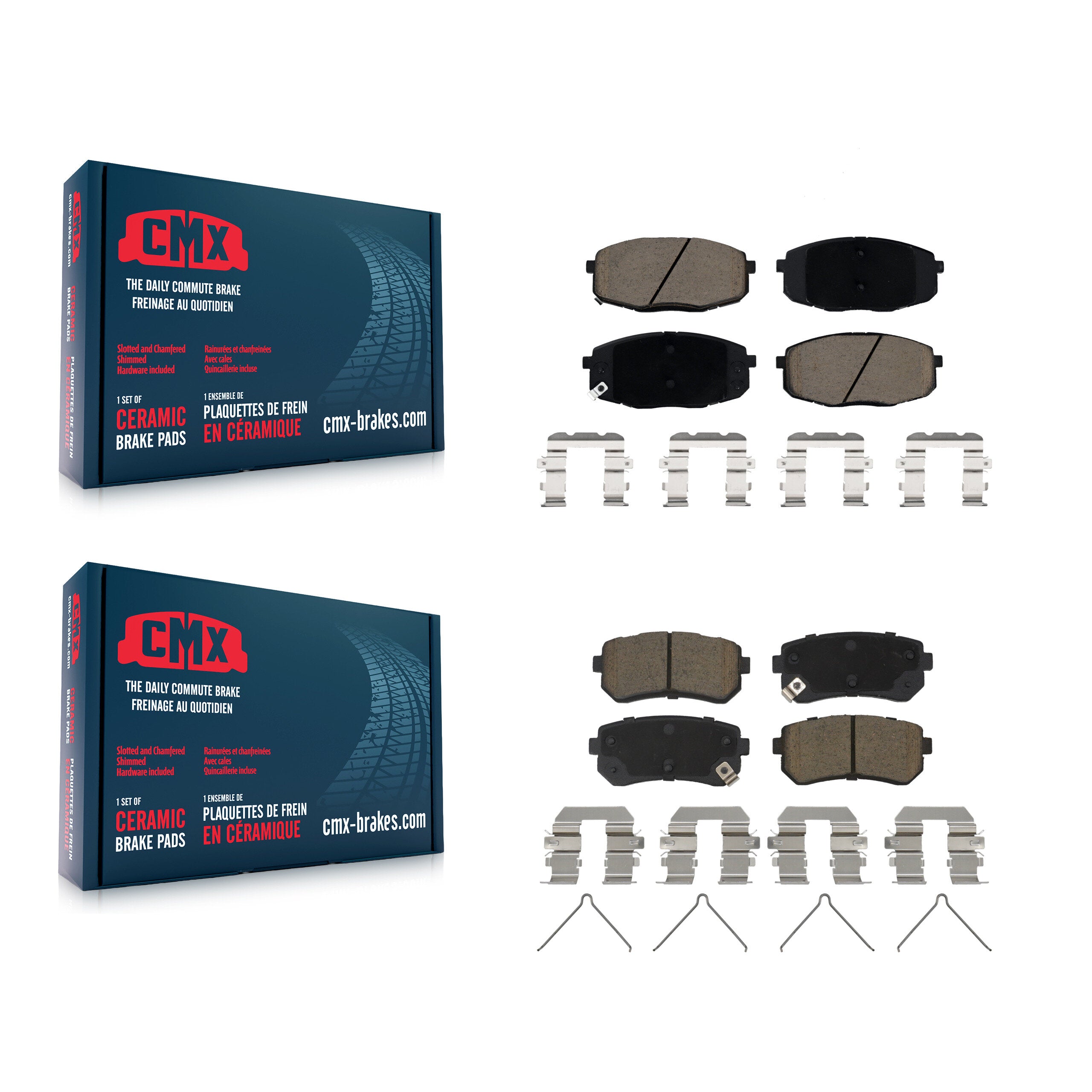 Front Rear Ceramic Brake Pads Kit For Hyundai Kona Kia Seltos KCX-100531
