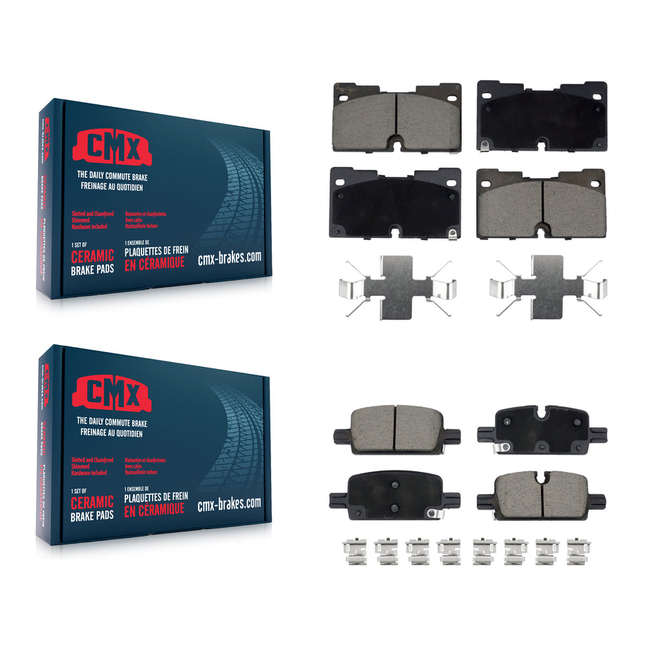 Front Rear Ceramic Brake Pads Kit For GMC Chevrolet Silverado 1500 Sierra Yukon Tahoe XL KCX-100534