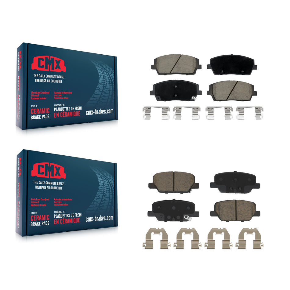 Front Rear Ceramic Brake Pads Kit For Hyundai Palisade Kia Telluride KCX-100548