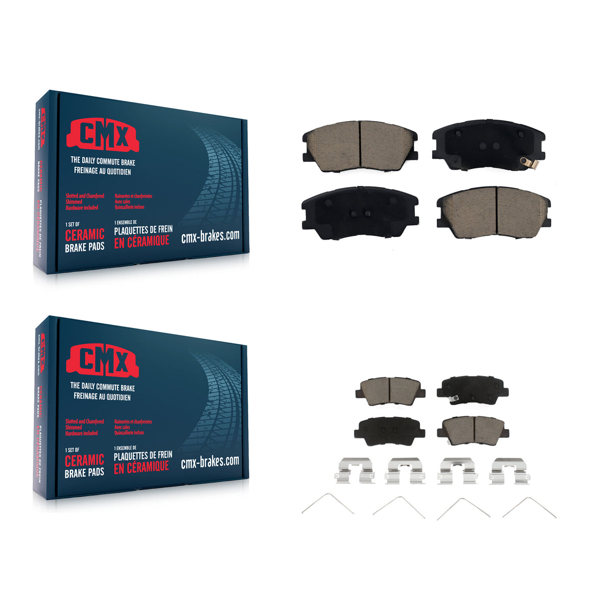 Front Rear Ceramic Brake Pads Kit For 2020-2022 Kia Soul Turbocharged KCX-100560