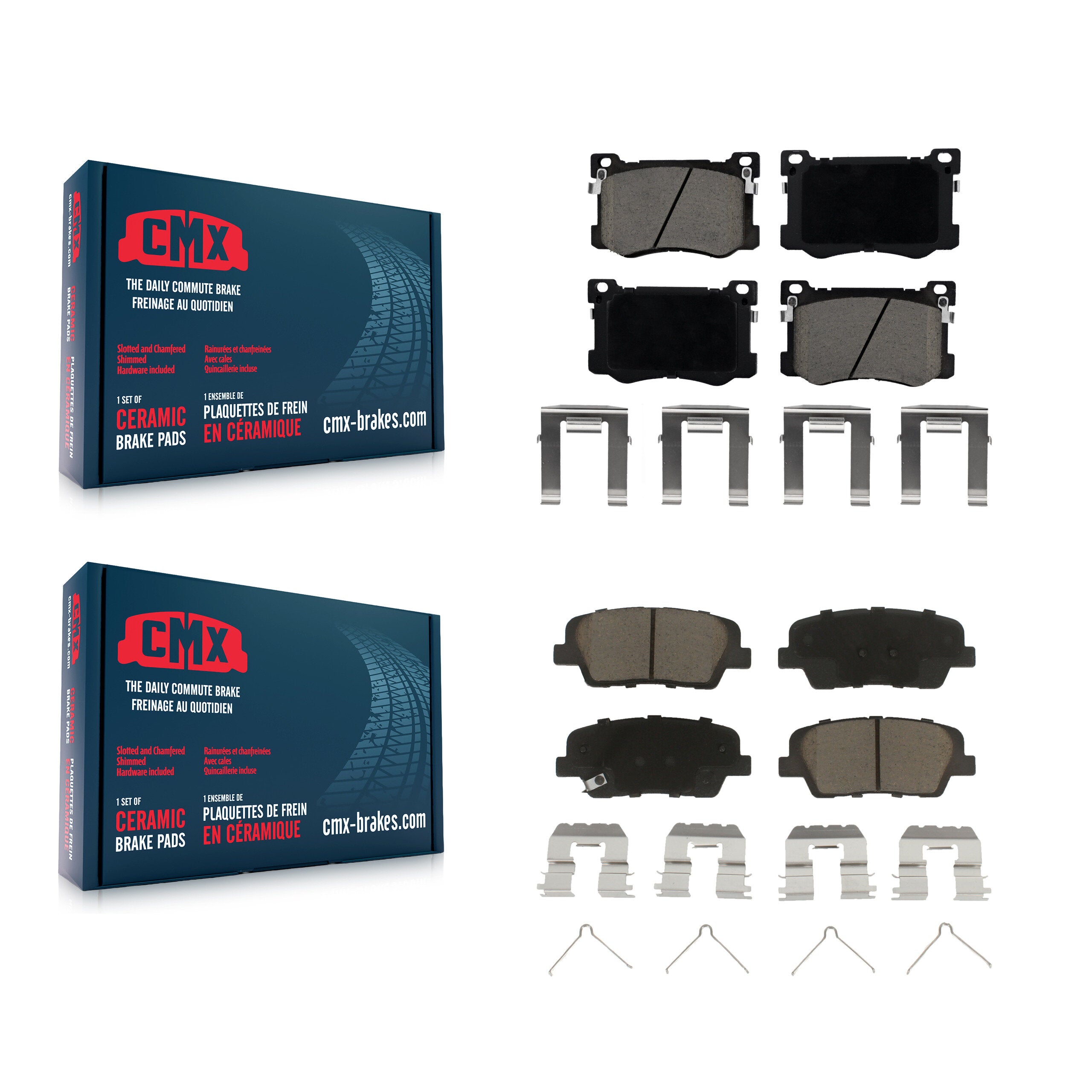 Front Rear Ceramic Brake Pads Kit For 2018-2020 Genesis G80 3.3L KCX-100576