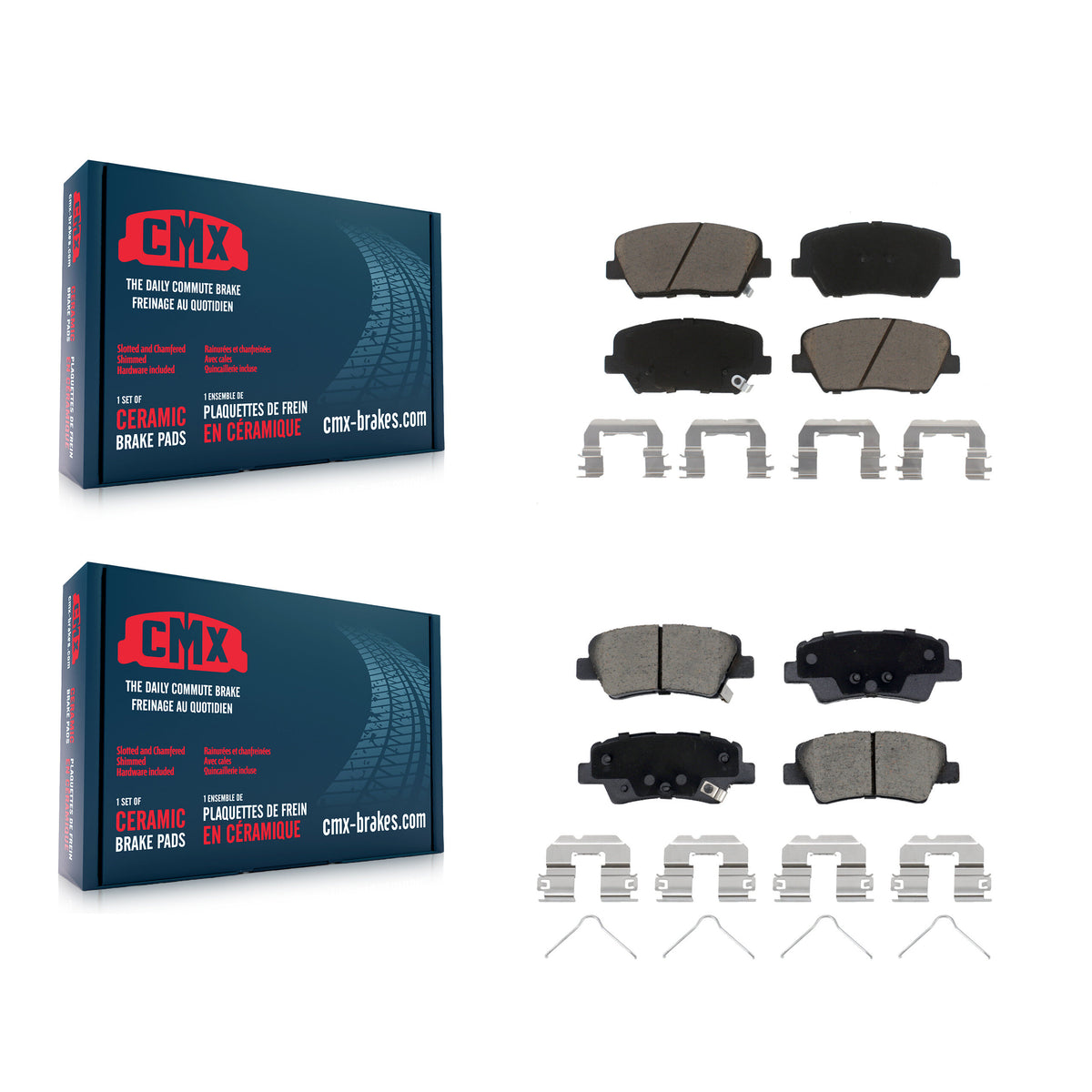 Front Rear Ceramic Brake Pads Kit For 2019-2022 Hyundai Nexo KCX-100579