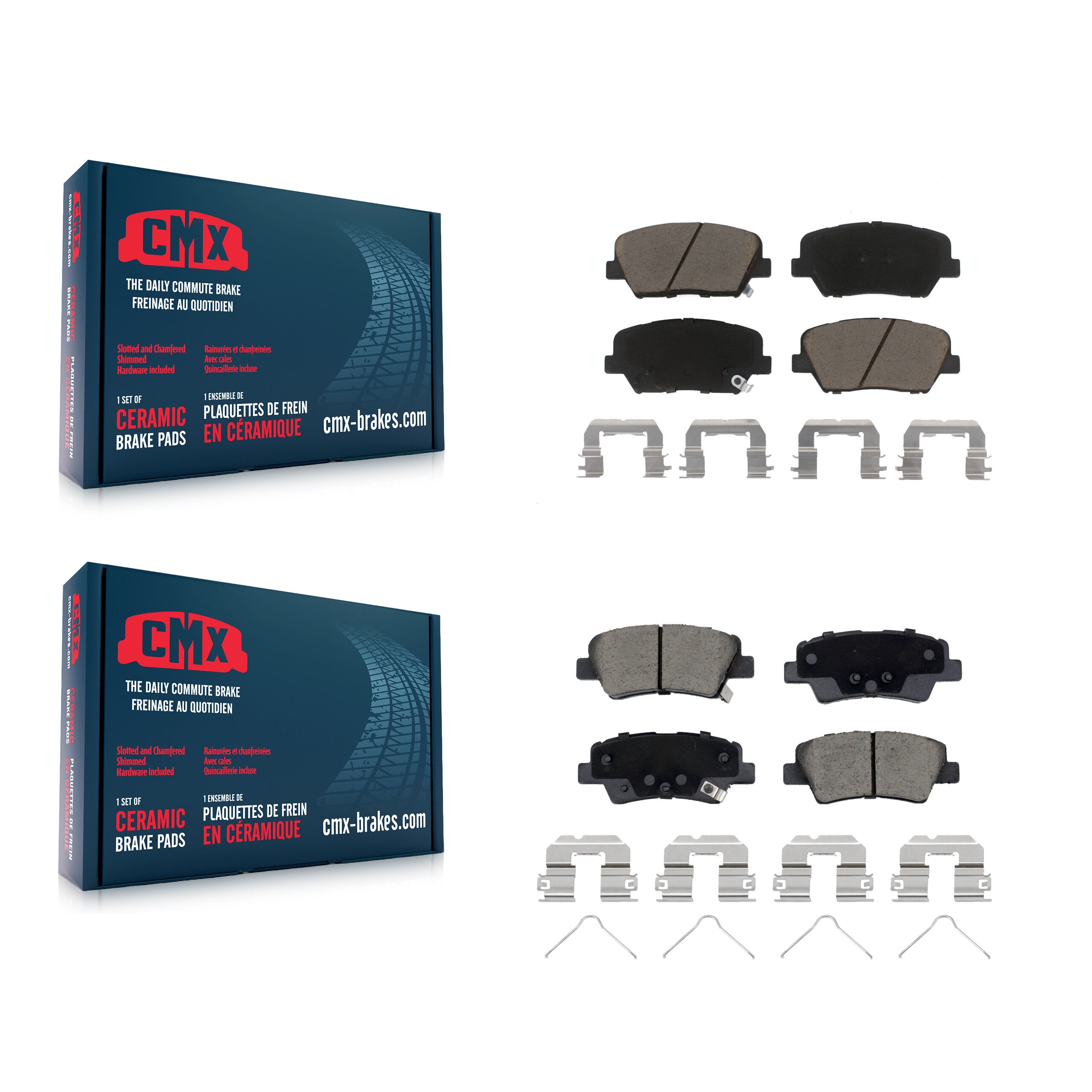 Front Rear Ceramic Brake Pads Kit For 2019-2022 Hyundai Nexo KCX-100579
