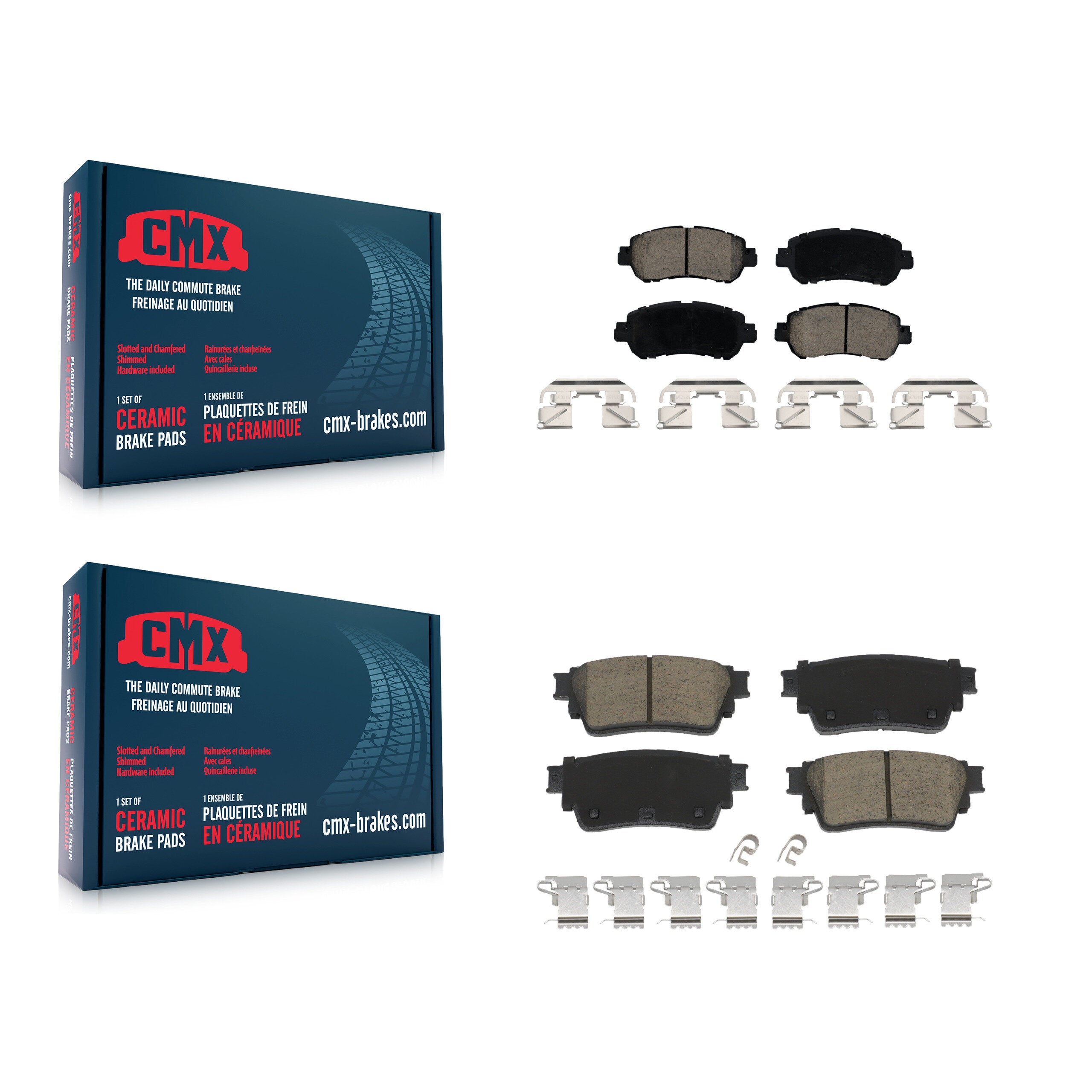 Front Rear Ceramic Brake Pads Kit For 2021-2023 Nissan Kicks Drum rear brakes KCX-100582