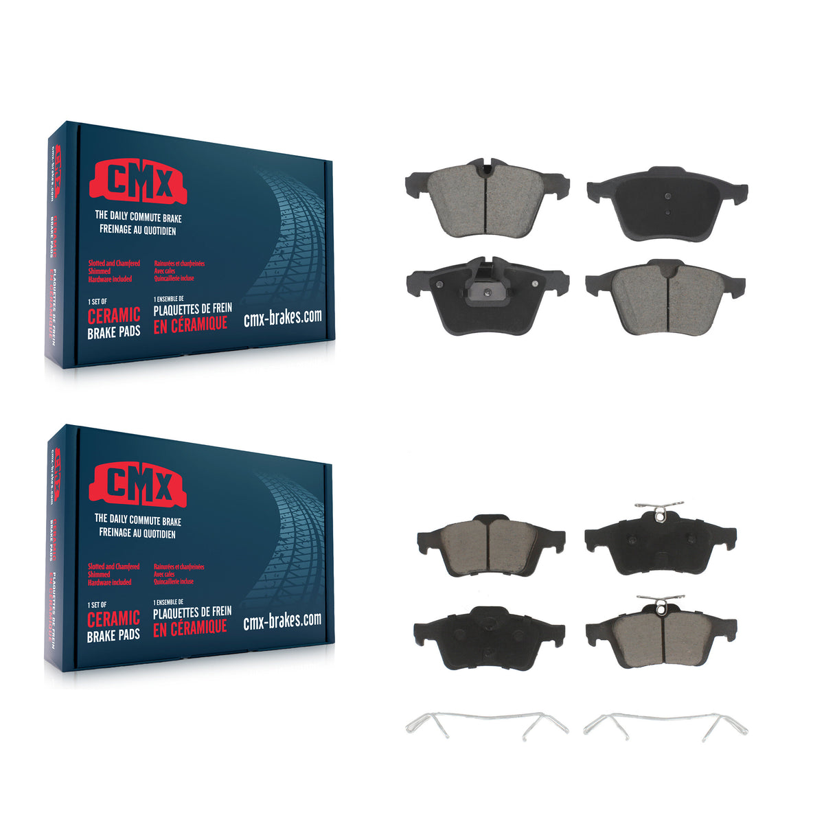 Front Rear Ceramic Brake Pads Kit For Jaguar XF XJ XKR XK Super V8 KCX-100586