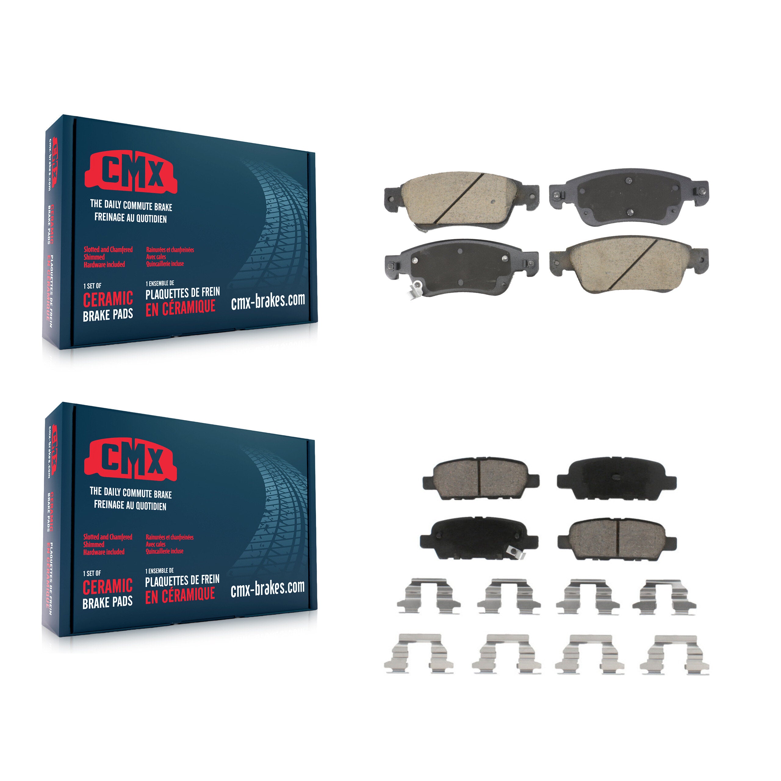 Front Rear Ceramic Brake Pads Kit For INFINITI G35 Q60 With Single Piston Caliper KCX-100589