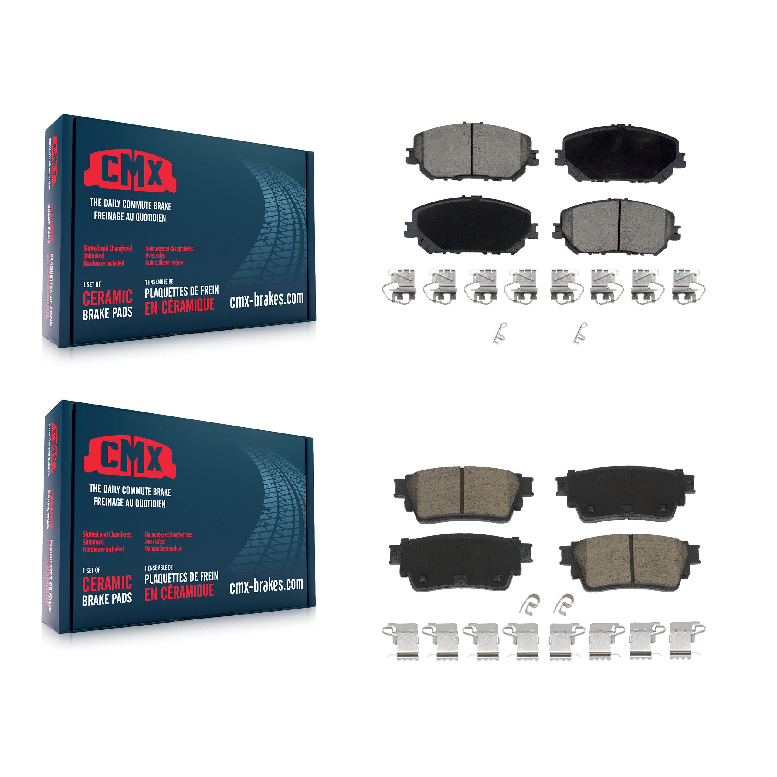 Front Rear Ceramic Brake Pads Kit For Nissan Rogue KCX-100604