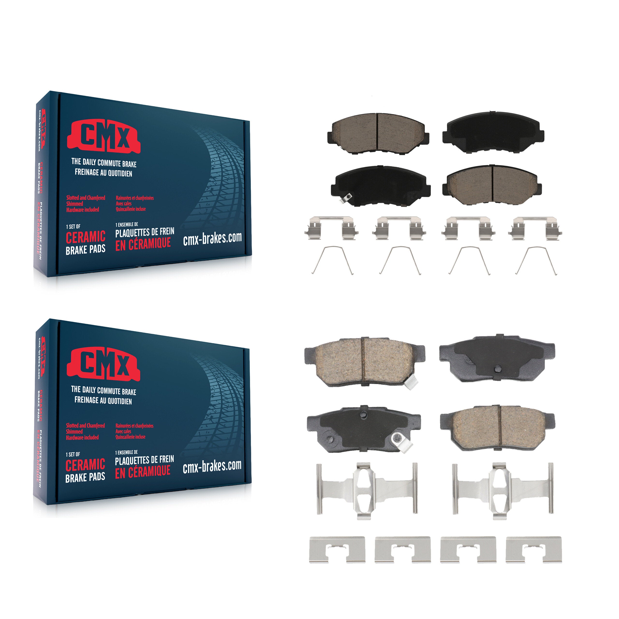 Front Rear Ceramic Brake Pads Kit For 2013-2014 Honda Fit Vehicles Manufactured In Mexico KCX-100608