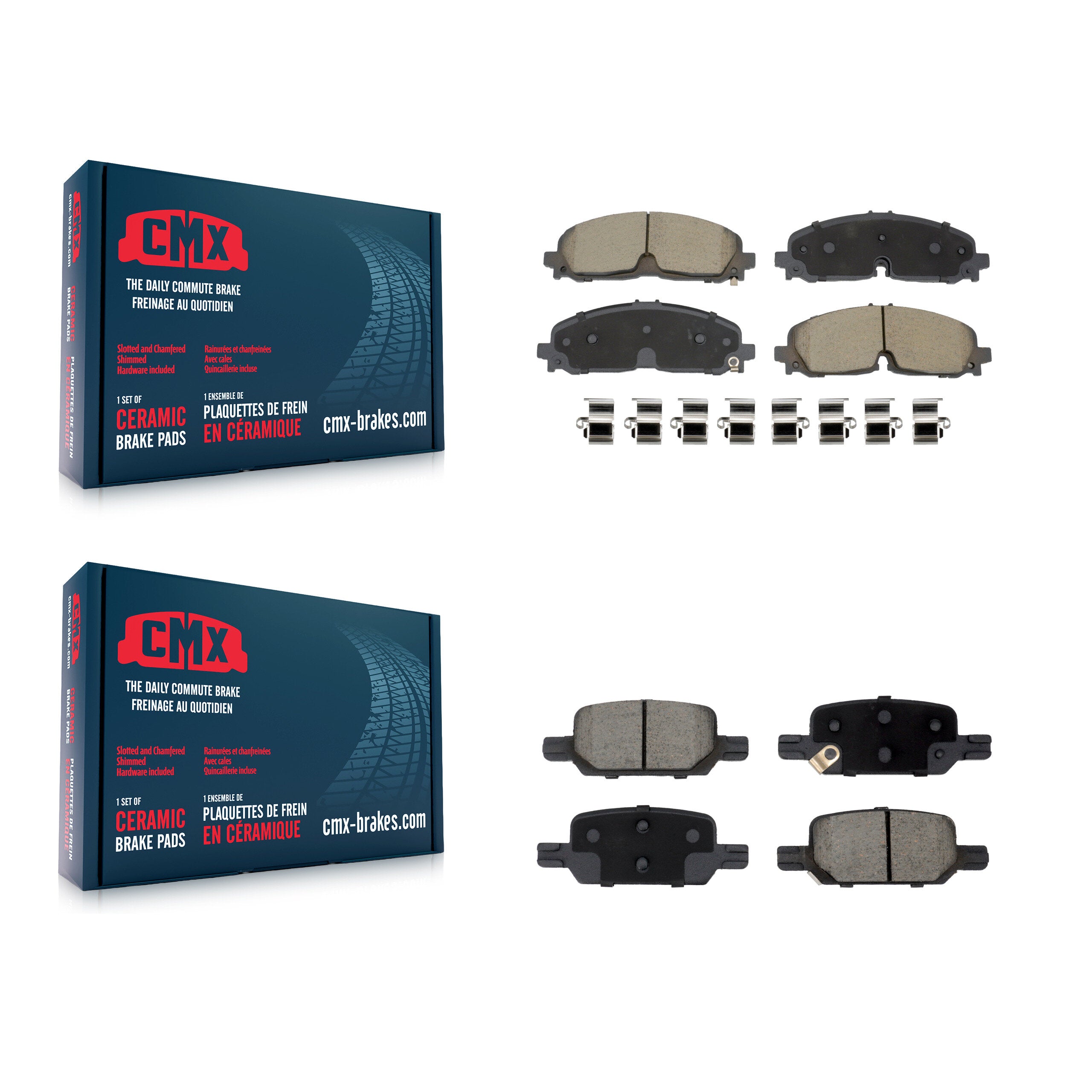 Front Rear Ceramic Brake Pads Kit For 2021-2022 Chevrolet Colorado GMC Canyon KCX-100613