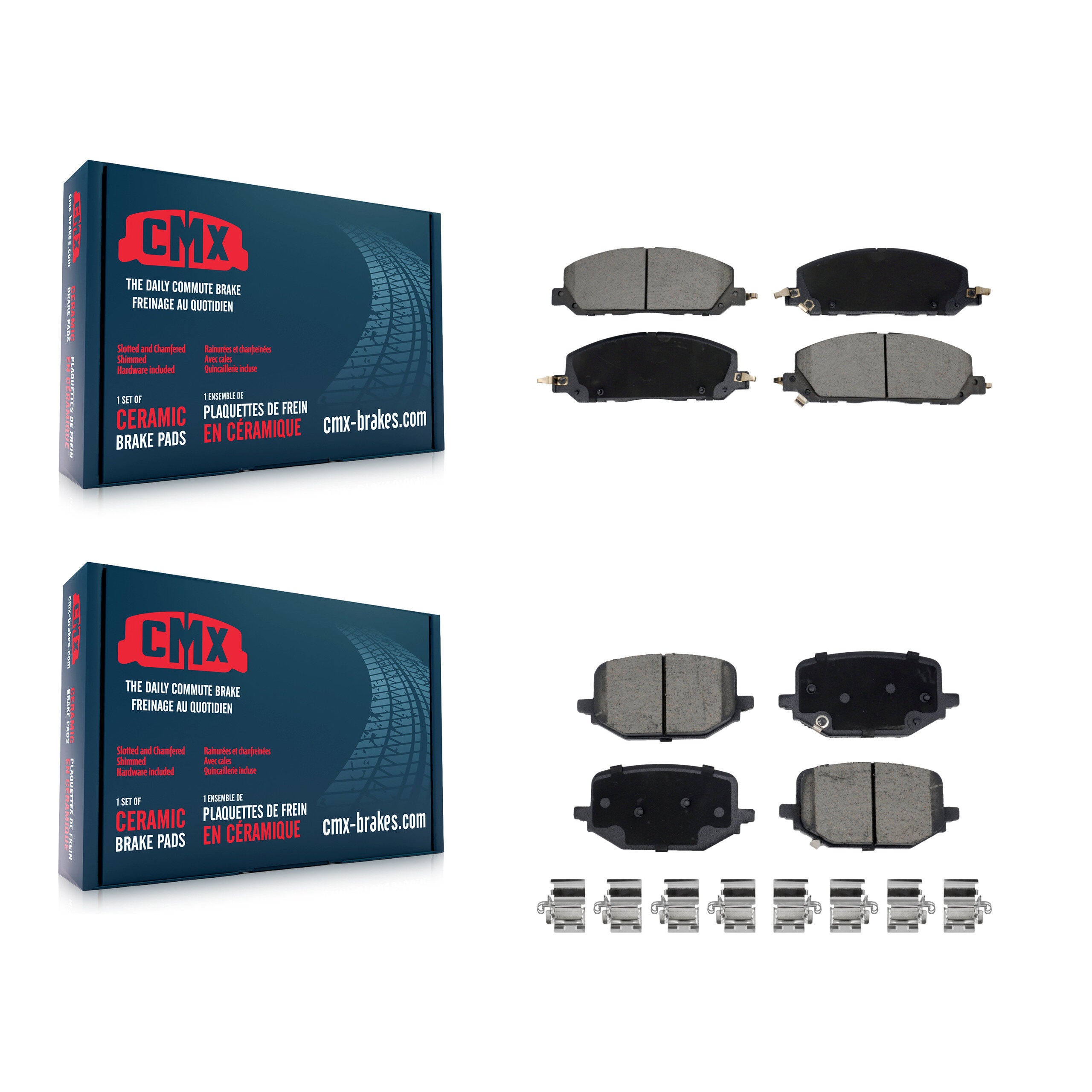 Front Rear Ceramic Brake Pads Kit For Lincoln Aviator Ford Police Interceptor Utility KCX-100628