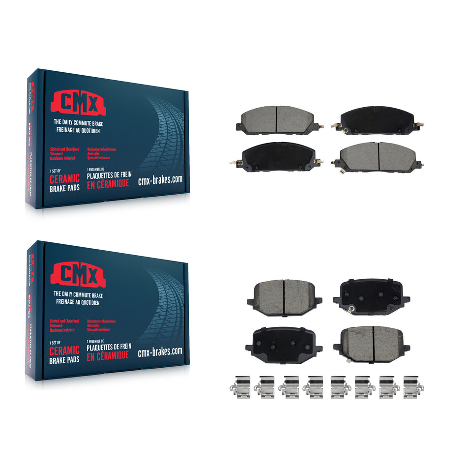 Front Rear Ceramic Brake Pads Kit For Lincoln Aviator Ford Police Interceptor Utility KCX-100628