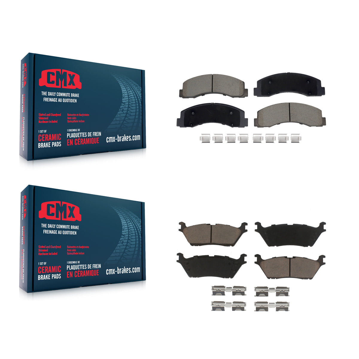 Front Rear Ceramic Brake Pads Kit For Ford F-150 Expedition Lincoln Navigator KCX-100643