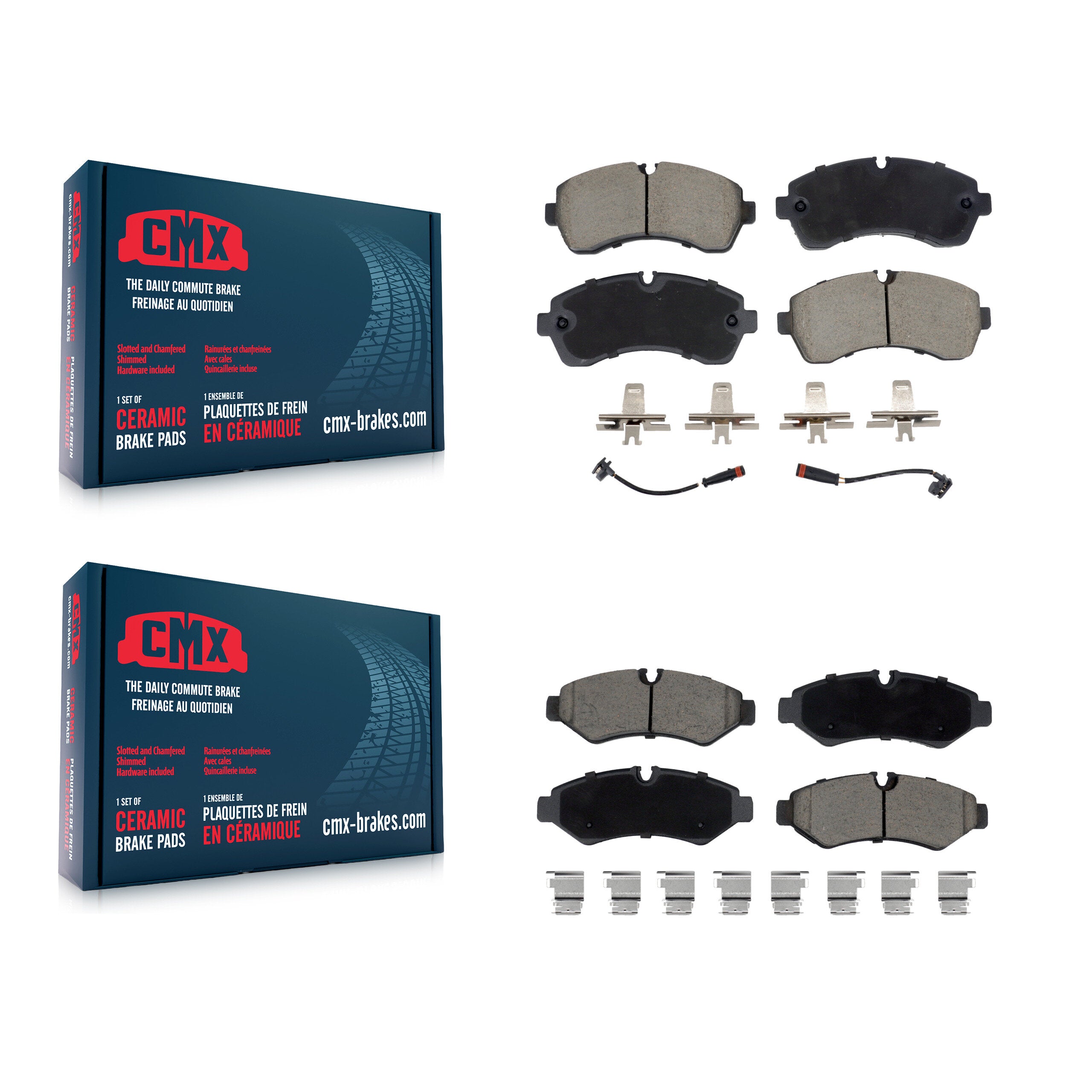 Front Rear Ceramic Brake Pads Kit For Mercedes-Benz Sprinter 2500 3500 4500 3500XD 1500 KCX-100649